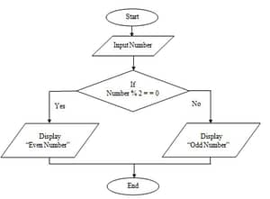 WAP to find whether the input number is odd or Even in flowchart